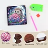 Wooden DIY Hedgehog Hydrangea Bouquet Diamond Painting Kit Note Box for Office