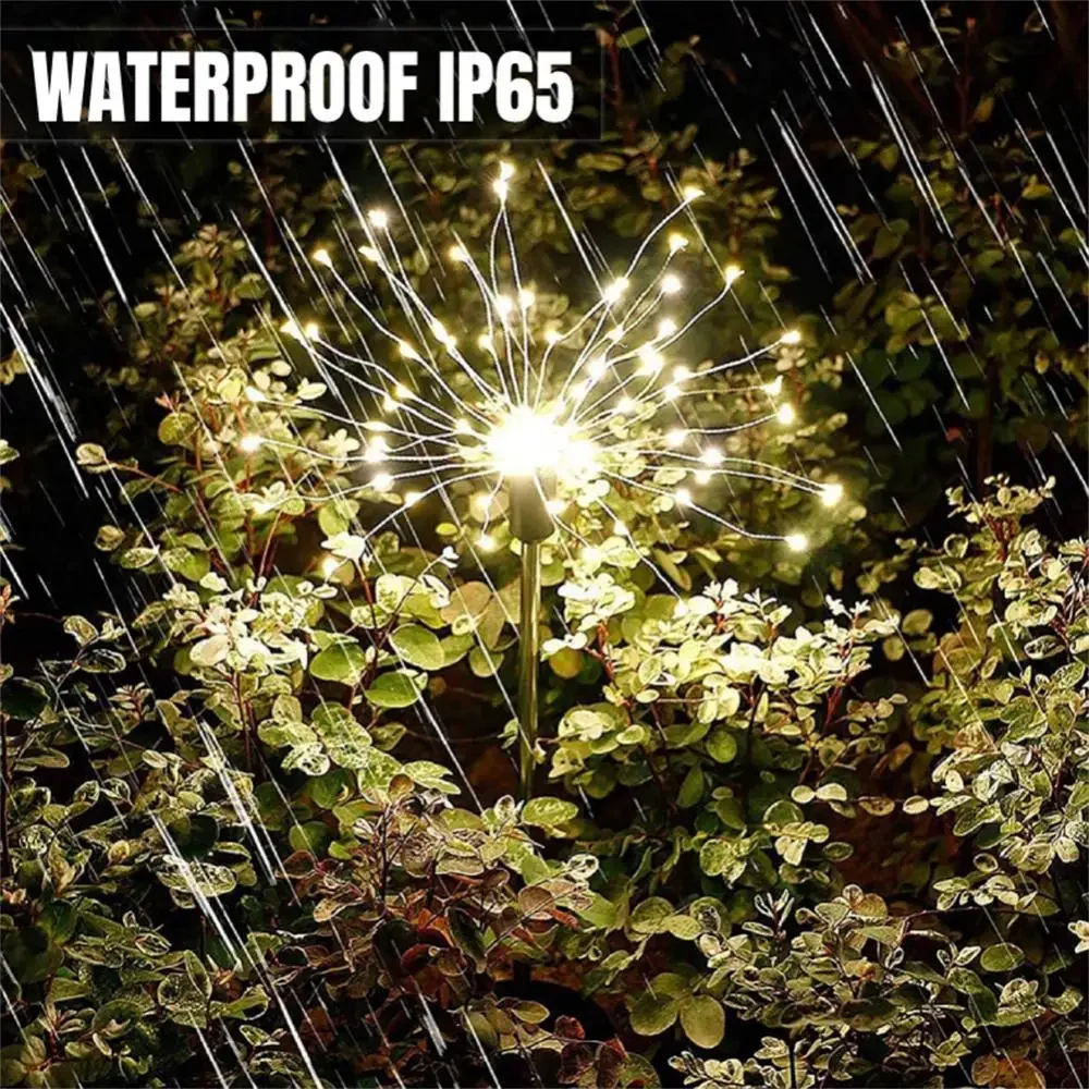 Tegooe Waterproof Solar Garden Starburst Fairy Lights - 8 Lighting Modes