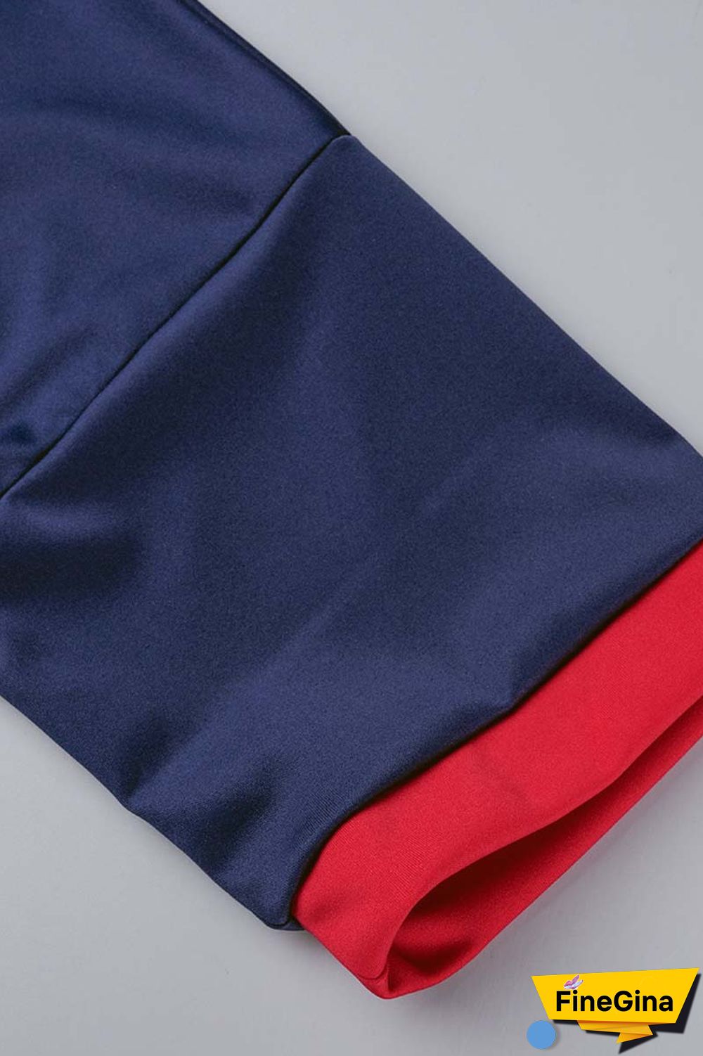 Blue Red Casual Print Patchwork Contrast Hooded Collar Plus Size Romper