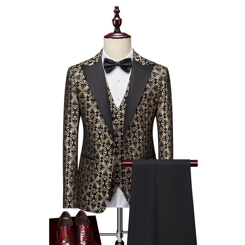 Printed Business Casual Men's Suit 3PCS DANRRIO.COM DANRRIO