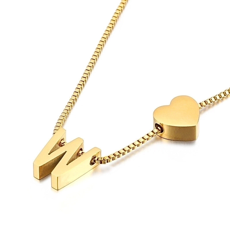 Titanium Steel 18K Gold Plated Korean Style Plating Letter Necklace