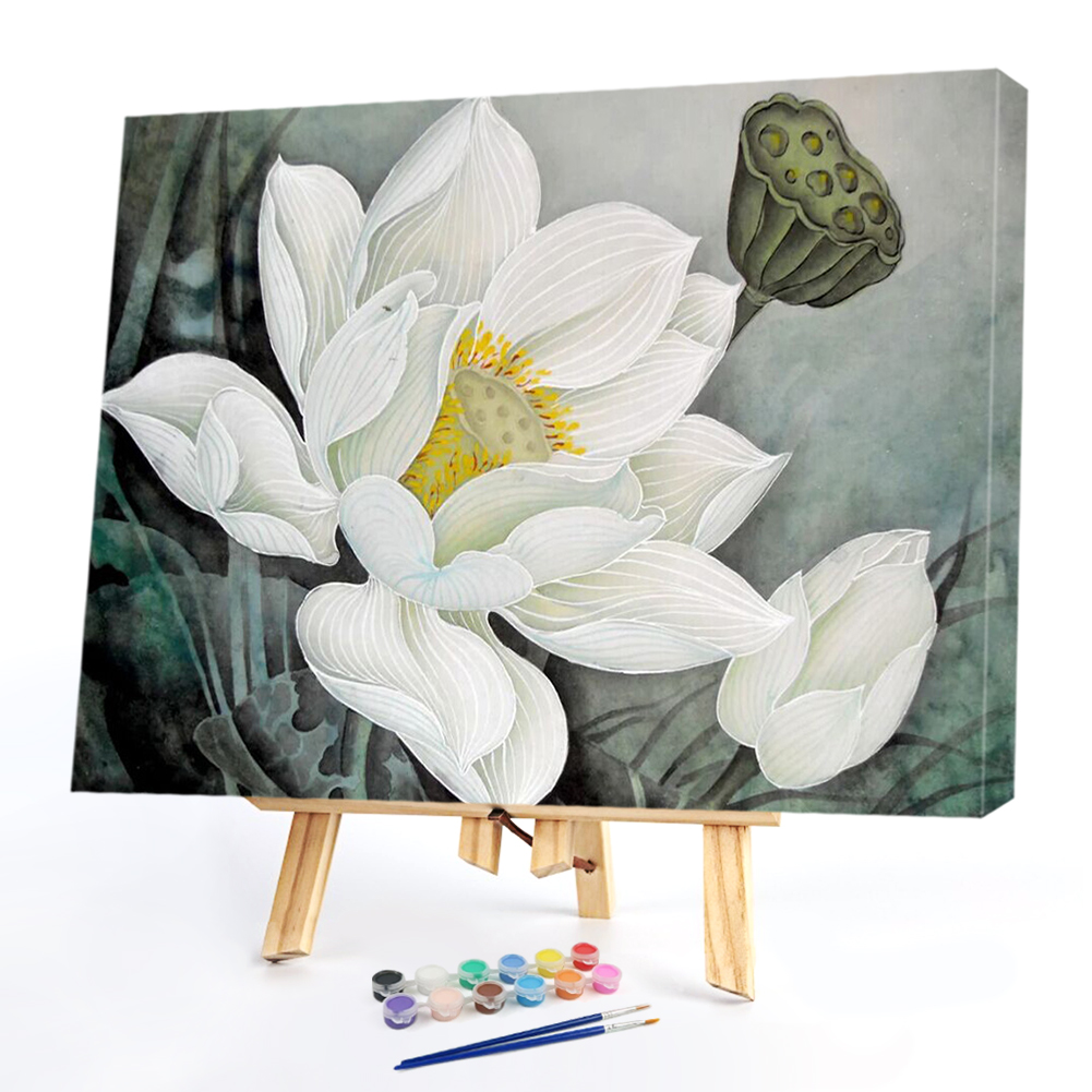 

40*50CM Paint By Numbers-Lotus, 501 Original