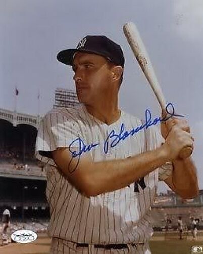 Johnny Blanchard Yankees Signed Jsa Cert Sticker 8x10 Photo Poster painting Autograph Authentic