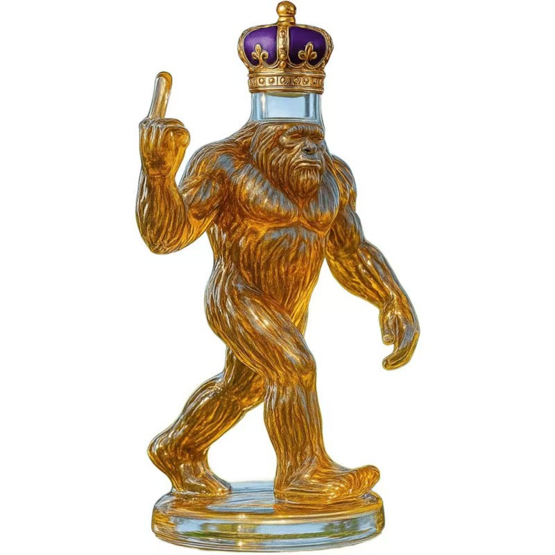 Tegooe Funny Bigfoot Gorilla Glass Decanter for Whiskey Cocktails High Borosilicate Glass