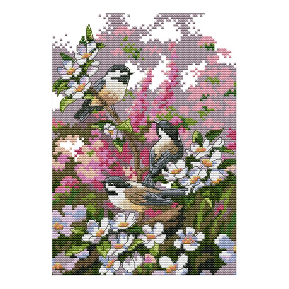 

Three little birds - 14CT Stamped Cross Stitch - 19*28cm, 501 Original