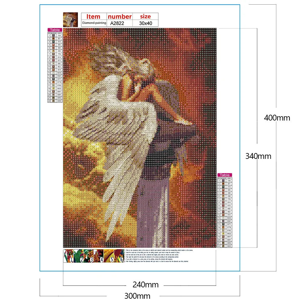 Full Round Diamond Painting 30*40cm - Winged Angel