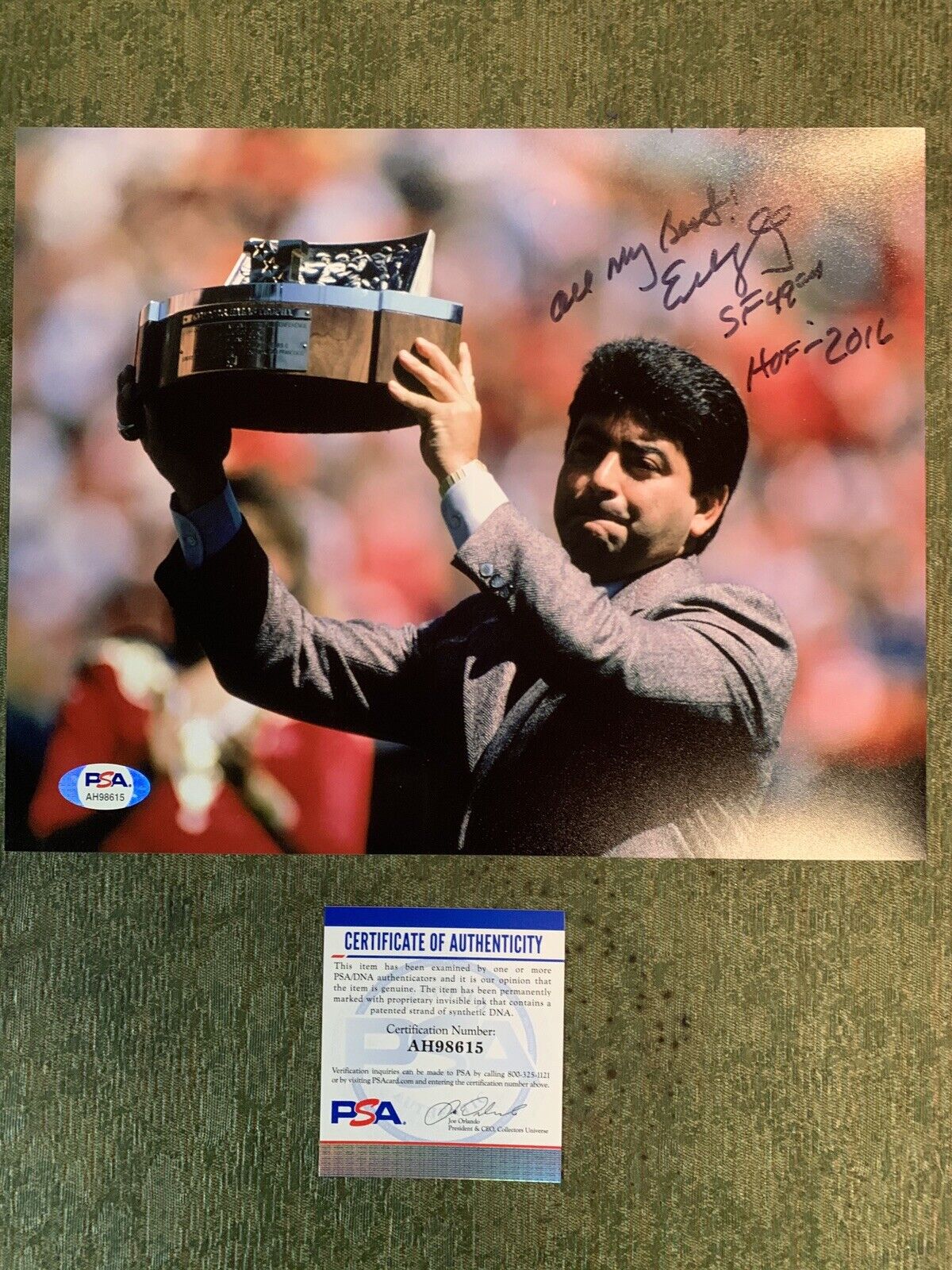 eddie debartolo Signed 8x10 Photo Poster painting Pic Psa Coa Niners