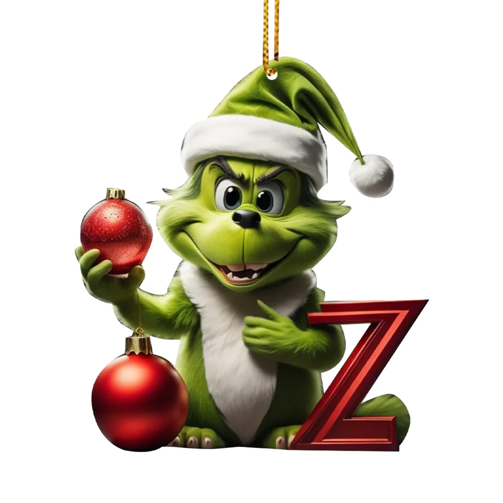 Christmas Acrylic Grinch Xmas Tree Hanging Ornament Hanging Green Monster Decor