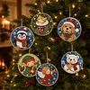 6pcs/set DIY Diamond Special Shape Pearl Art Hanging Wooden Christmas Tree Ornament Kit