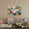 Diamond Painting Acrylic Single Side Drill Easter Cart Pendant Charms Kits for Adults Home Window Decor