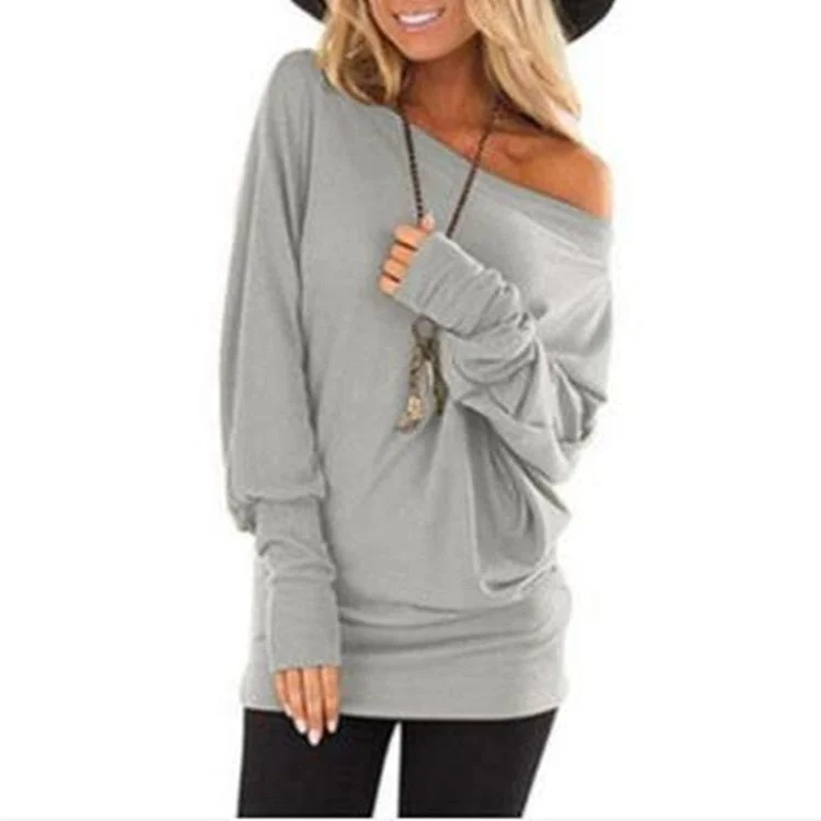 Women's long-sleeved T-shirt autumn new solid color top