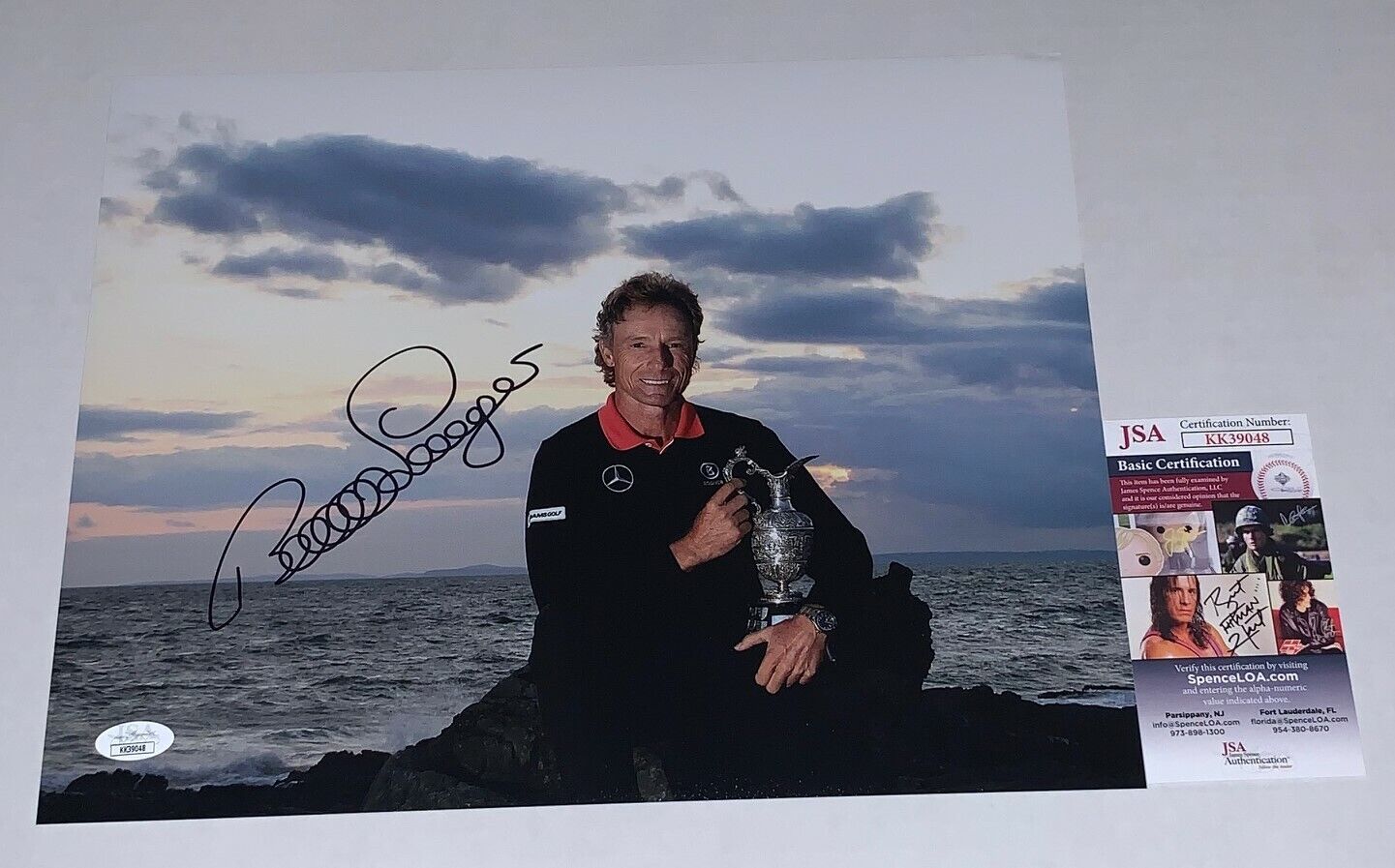 Bernhard Langer signed British Open Trophy 11x14 Photo Poster painting autographed JSA