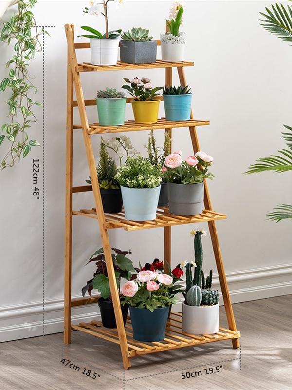 Natural Bamboo Multi-layer Flower Rack