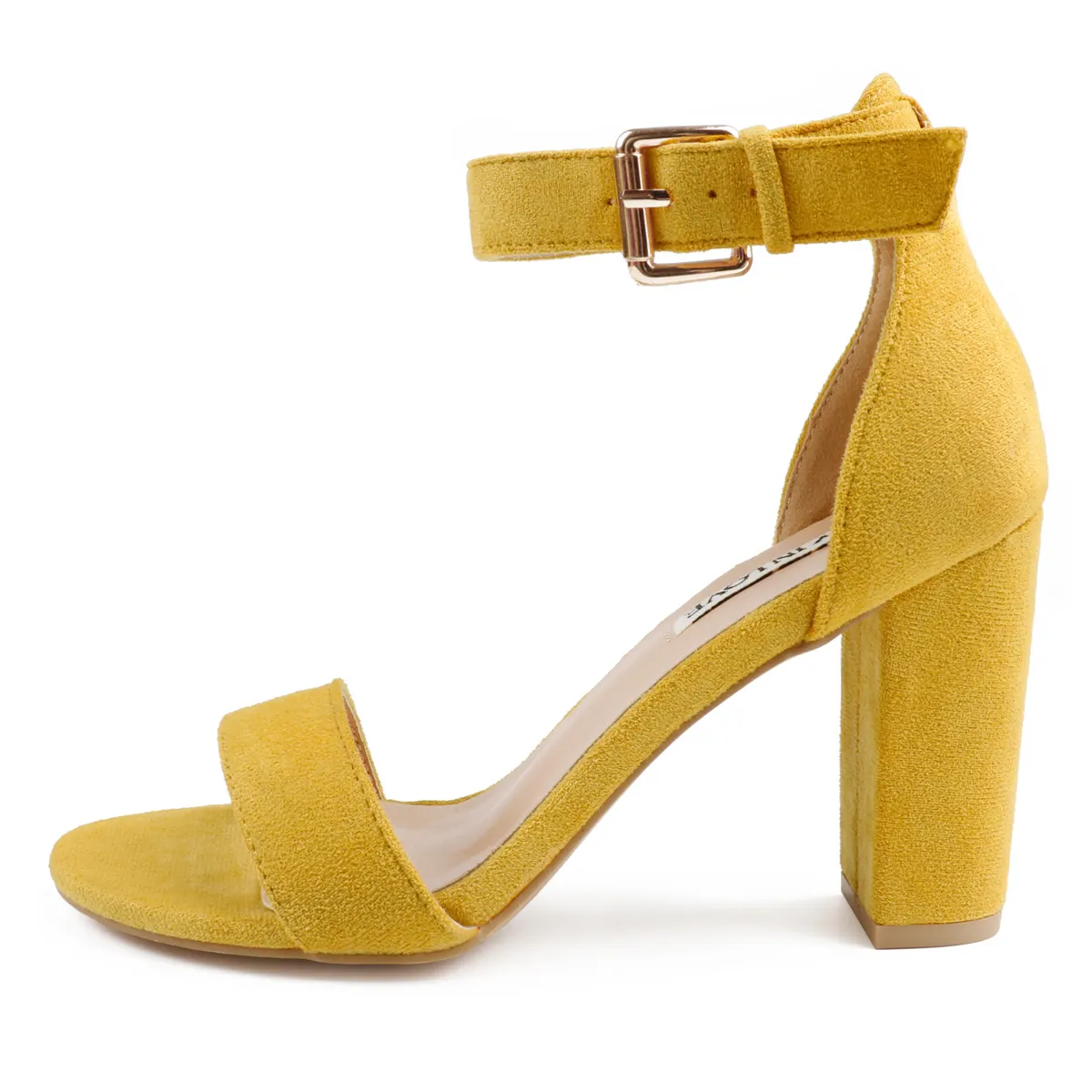 3.54"/9cm Chunky Block High Heels Ankle Strap Heeled Sandals