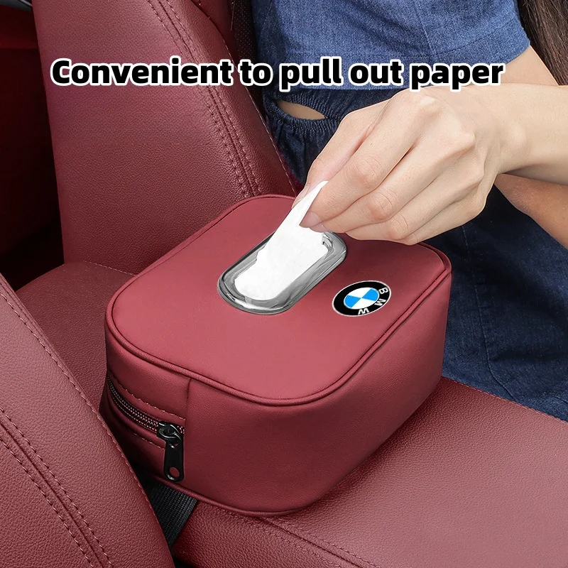 Car Multifunctional Leather Tissue Box