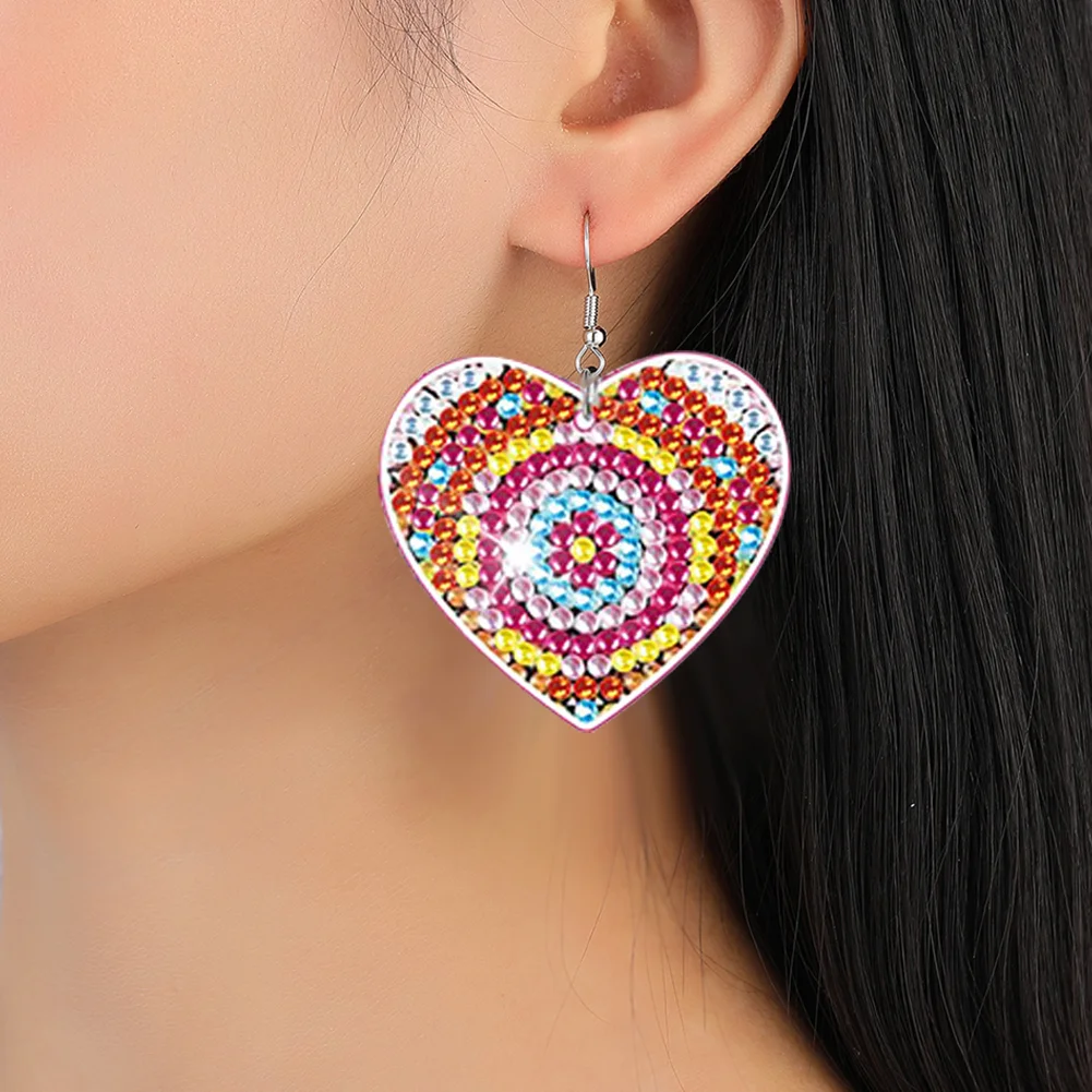 8Pairs Double Sided Diamond Painting DIY Earring Making Kit for Women Girls