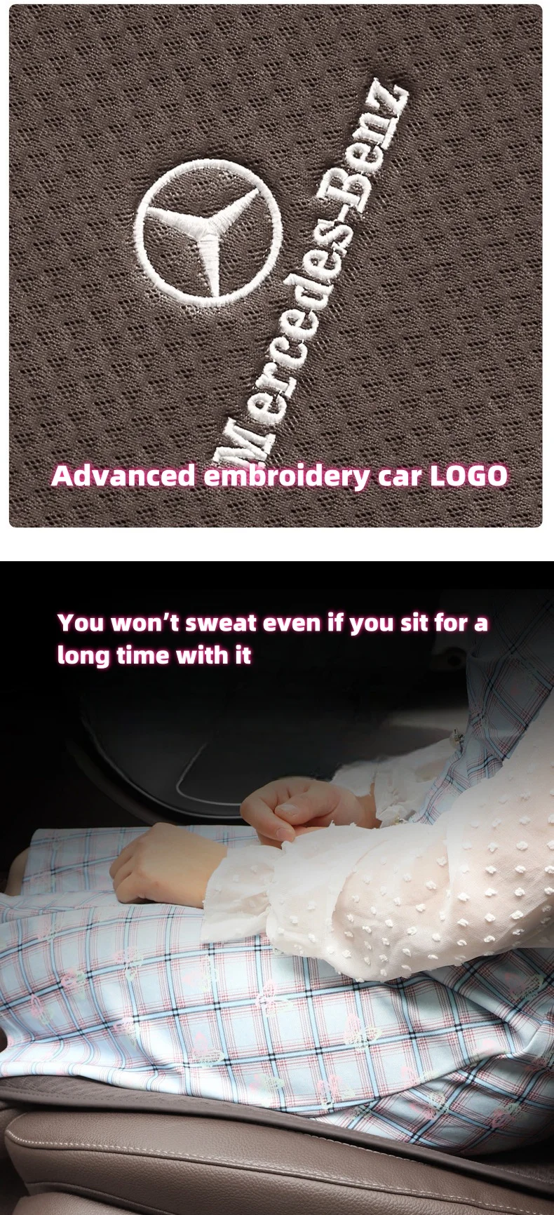Car Breathable Insulated Ice Silk Seat Cushion Backrest Set