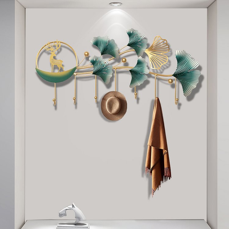 Homemys Nordic Style Metal Maple Leaf Door Back Hook Home Wall Decor Art