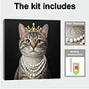 uk.everydayedeals DIY Pearl Painting With Frame - Handmade Self-Adhesive Pearls - Rich Cat(25*25cm)