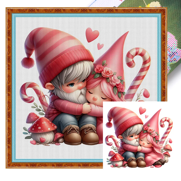 Candy Goblin Couple 11CT Stamped Cross Stitch 45*45CM