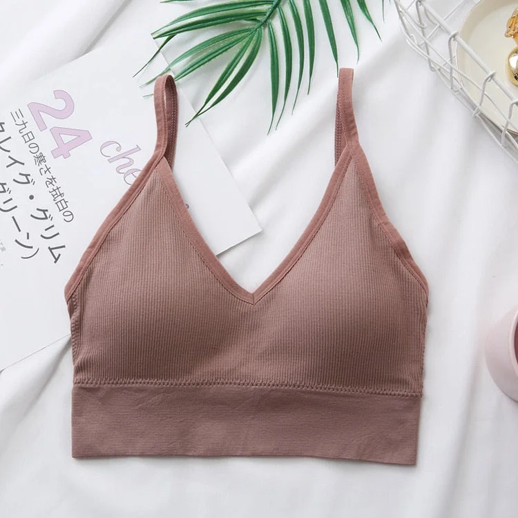 Women Sexy Crop Tops Bra Tube Top Female Streetwear Bandeau Sleeveless Seamless Sports Bra Crop Top Camis Tee Top Basic Tank