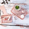 Mealivos Elegant Rose Gold Tie Collection Basket Rectangle Debris Girl Desktop table Storage Basket