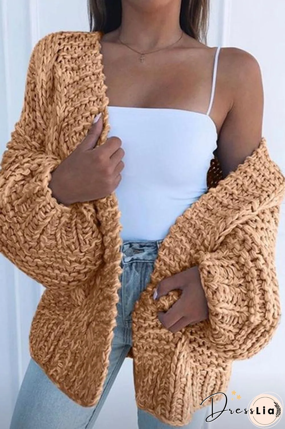 Puff Sleeve Loose Cardigan