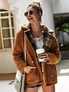 Velvet Colorblock Plaid Jacket Coat