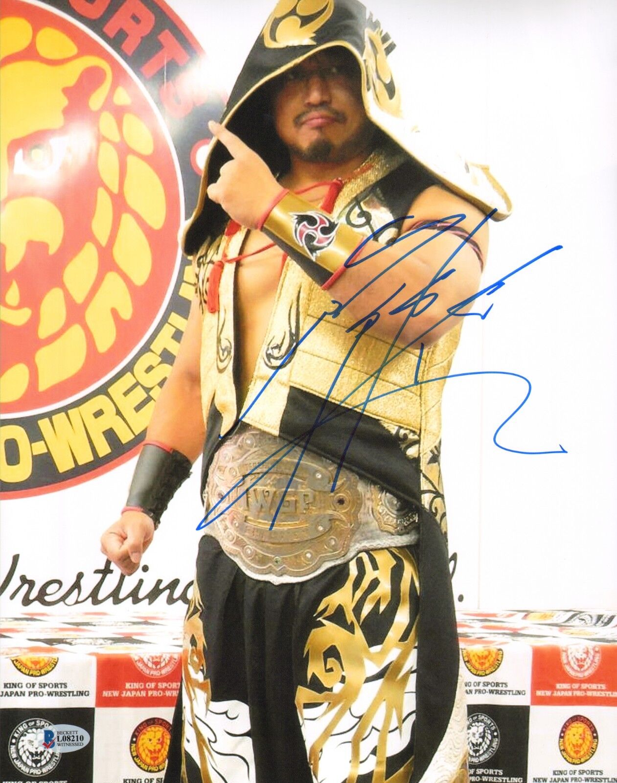 Hirooki Goto Signed 11x14 Photo Poster painting BAS COA New Japan Pro Wrestling Picture Auto'd 7