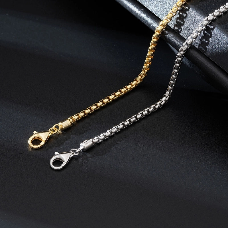 Minimalist Solid Color 925 Sterling Silver 14K Gold Plated Men’s Bracelets