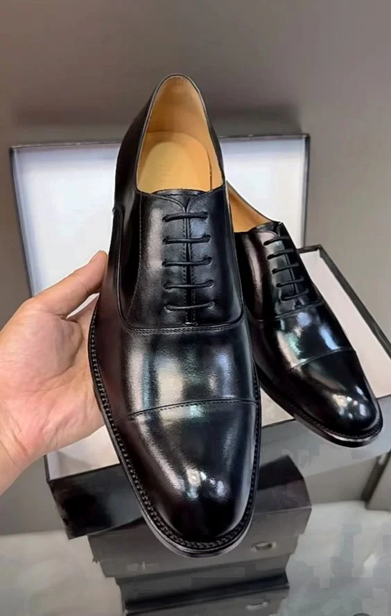 Handmade Mens Black tuxedo shoes, Men leather Oxford shoes, men dress shoes