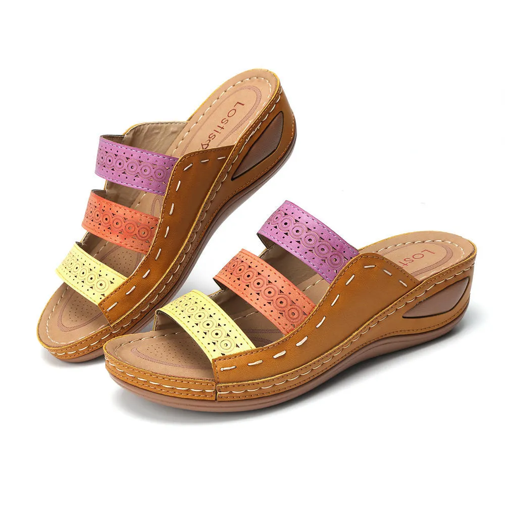 Yyvonne Women's Sandals 2025 Spring New Slope And Spelling A Word Of Women's Sandals Wish