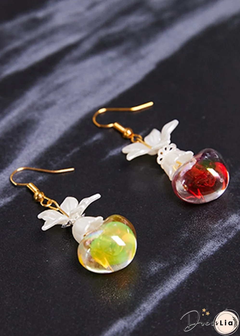 Handmade Multicolour Heart-shaped Asymmetric Acrylic Drop Earrings
