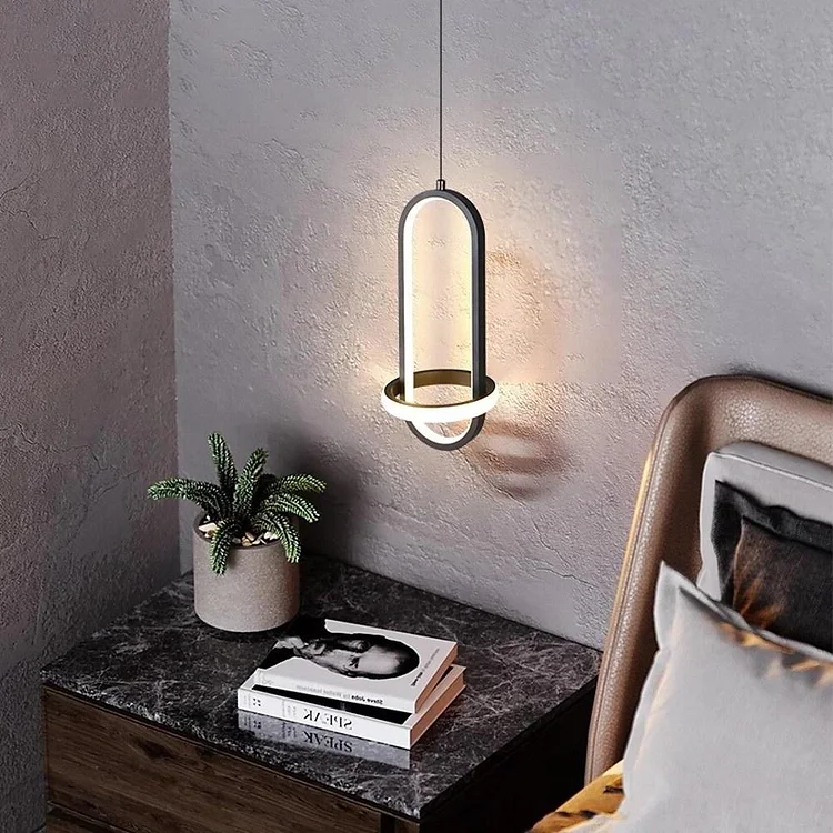 Artistic Rounded Rectangle LED Modern Pendant Lighting Kitchen Island Lighting - Appledas