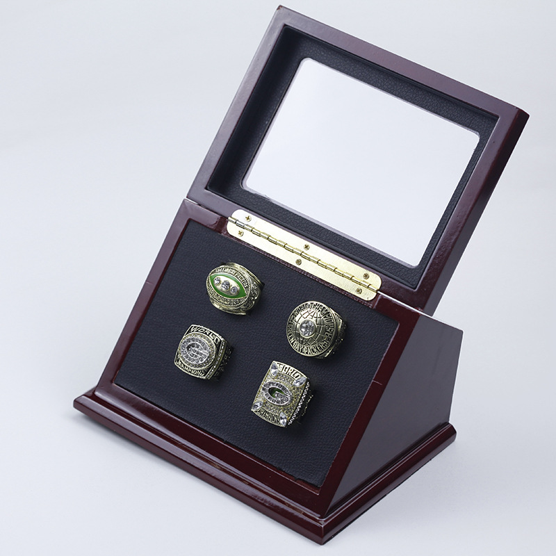 Fans custom-Green Bay Packers NFL Super Bowl Championship Ring Set Luxury  Display Box Set of 4