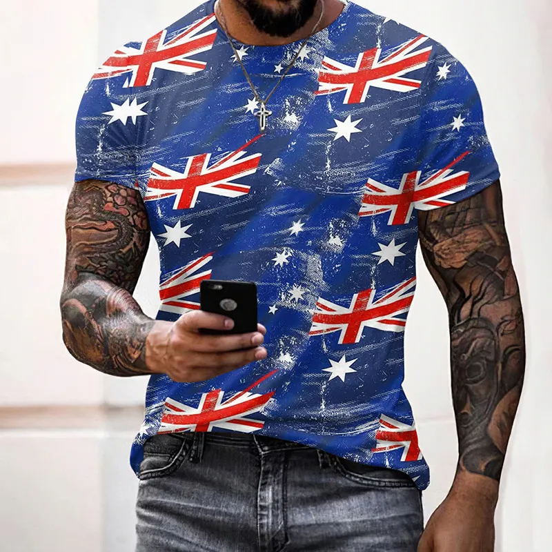 Men's Australian Flag Art Print Casual T-shirt artswardrobe