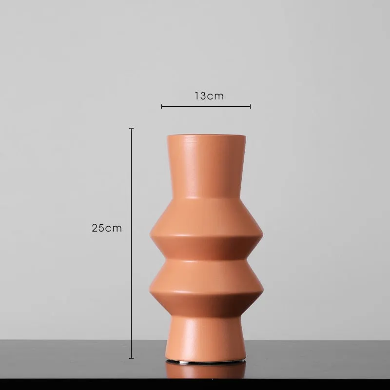 Nordic Ceramic Vase Morandi Color Flower Vases Flower Arrangement Home Decor Living Room TV Cabinet Home Decoration Accessories