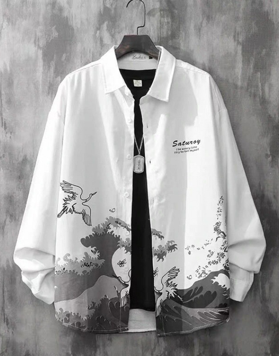 Japanese Style Ukiyo-e Shirt / TECHWEAR CLUB / Techwear