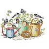 Bird And Kettle - 14CT Stamped Cross Stitch 34*26cm/13.39*10.24in
