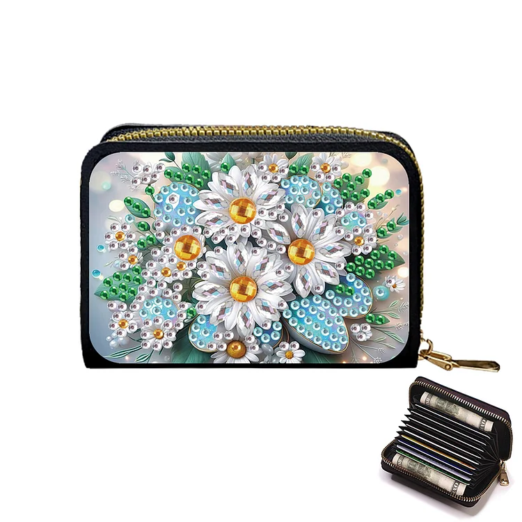 Flower 5D DIY Diamond Painting Wallet Diamond Painting Card Holder Coin Purse