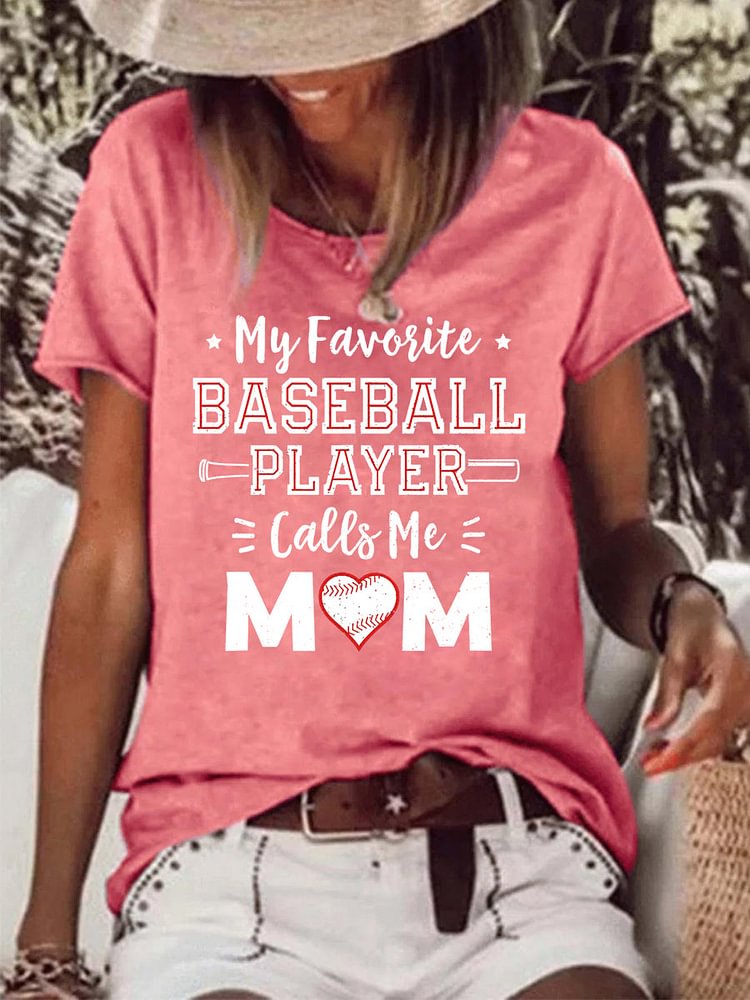 AL™ My favorite baseball player calls me mom  Raw Hem Tee -01086