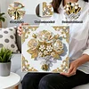 (25x25cm)DIY Pearl Painting Flower Framed Handmade Pearl Material Art Kit Living Room Decor