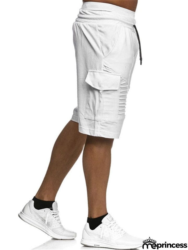 Men's Spring Summer Pure Cotton Cozy Drawstring Cargo Shorts