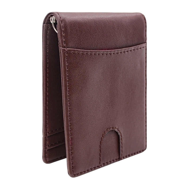 Men’s Solid Color Carbon Fiber Microfiber Flip Cover Card Holders
