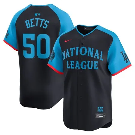 Men's National League #50 Mookie Betts  Navy 2024 MLB All-Star Game Limited Player Jersey