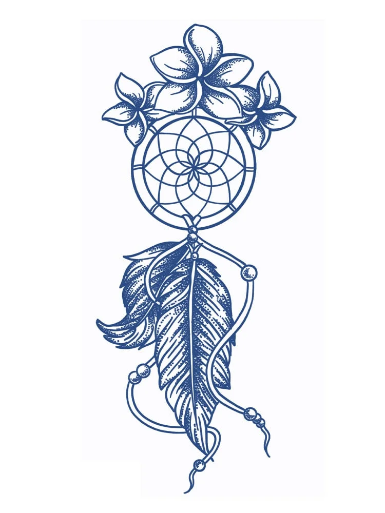 KT51-100 Semi-permanent herbal juice tattoo sticker flower arm clavicle non-reflective simulation tattoo big picture