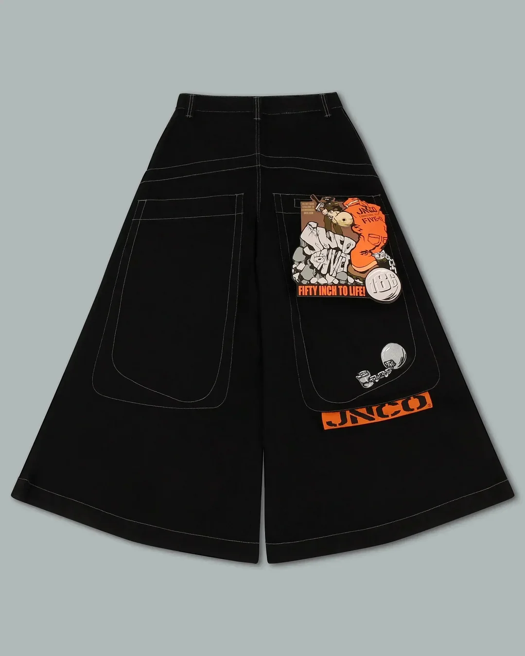 Aonga Y2K Jeans Gothic Hip Hop Big Pocket Embroidery Baggy Jeans Harajuku Casual Pants Mens Womens Black Wide Leg Jeans Trousers aonga