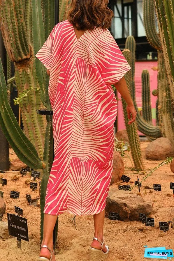 V-neck jungle robe