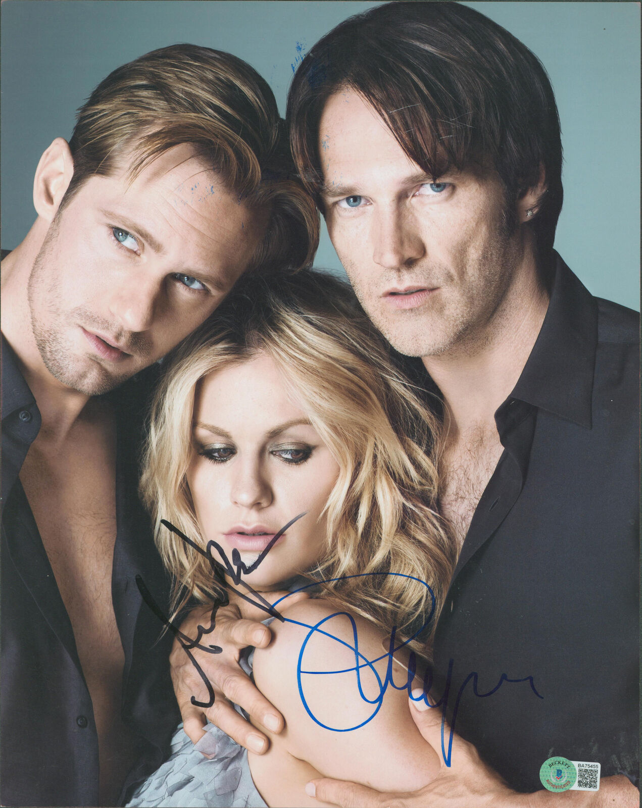 Anna Paquin & Stephen Moyer True Blood Authentic Signed 11x14 Photo Poster painting BAS #BA75455