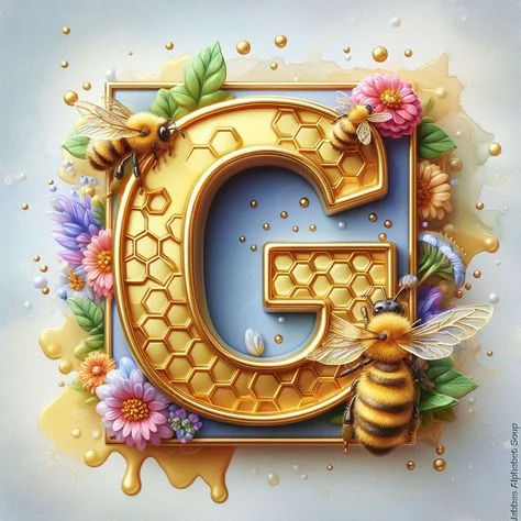 Diamond Painting - Full Round Drill - Bee Alphabet(Canvas|30*30cm)